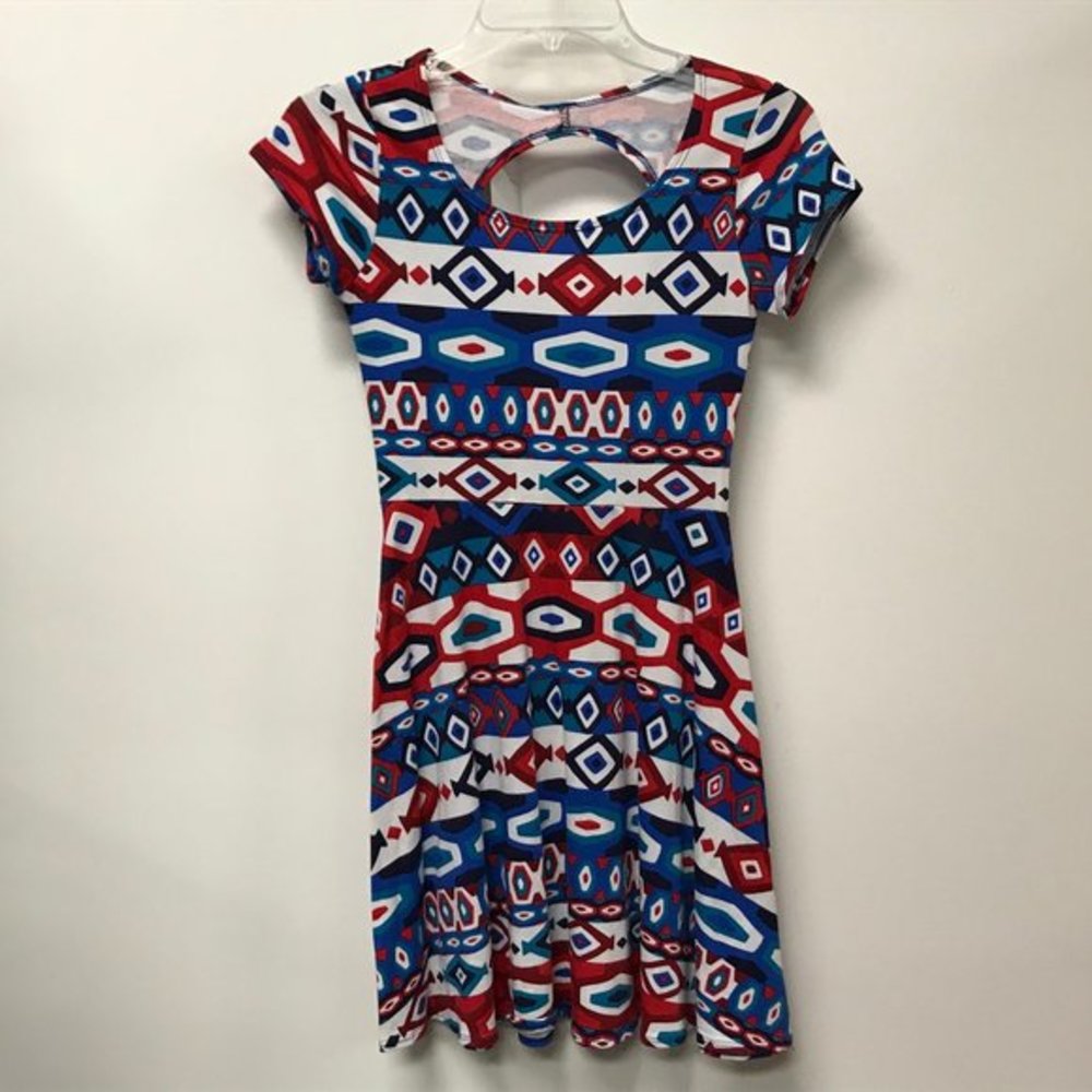 😀 3 for $20 Red White Blue Southwest Print Dress